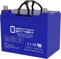 Mighty Max Battery ML35-12 Gel - 12 Volt 35 AH, Gel Type, Nut and Bolt (NB) Terminal, Rechargeable AGM Battery