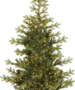 National Tree Company 6.5 ft Pre-Lit Norwegian Spruce Artificial Christmas Tree, 650 Clear Lights, 956 Feel Real Tips, Includes Stand, Green