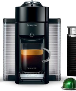Nespresso Vertuo Coffee and Espresso Maker by De'Longhi, Piano Black with Aeroccino Milk Frother
