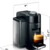 Nespresso Vertuo Coffee and Espresso Maker by De'Longhi, Piano Black with Aeroccino Milk Frother