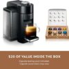 Nespresso Vertuo Coffee and Espresso Maker by De'Longhi, Piano Black with Aeroccino Milk Frother