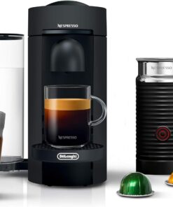Nespresso Vertuo Plus Deluxe Coffee and Espresso Maker by De'Longhi, Matte Black with Aeroccino Milk Frother