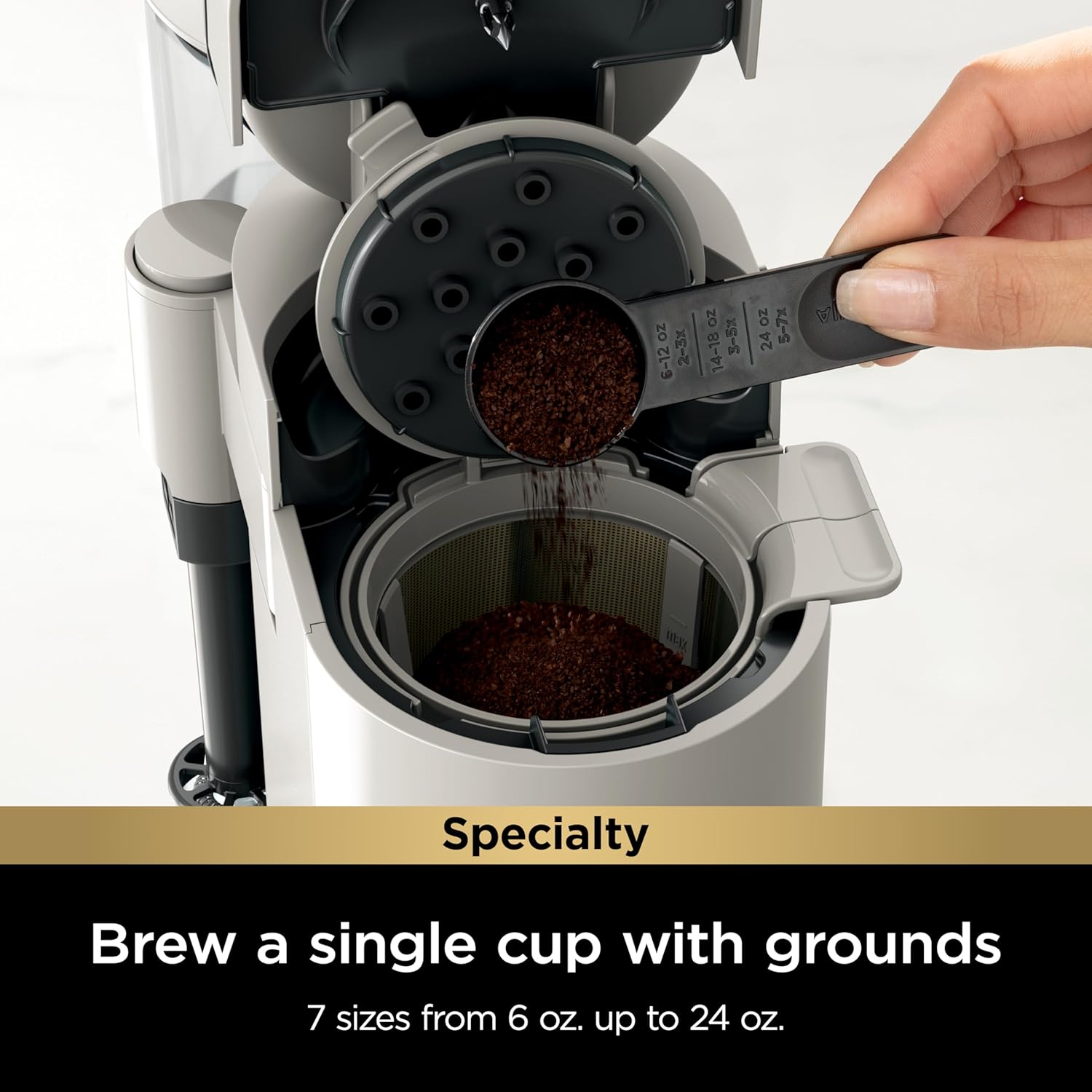 Ninja PB051ST Pod & Grounds Specialty Single-Serve Coffee Maker, K-Cup Pod Compatible, Brews Grounds, Stone 1 Ninja PB051ST Pod & Grounds Specialty Single-Serve Coffee Maker, K-Cup Pod Compatible, Brews Grounds, Stone