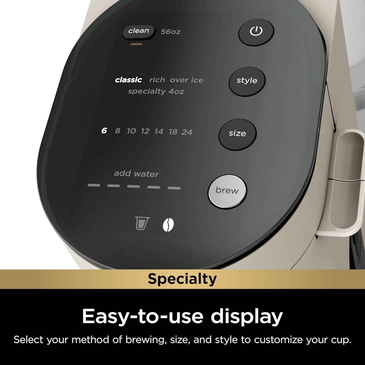 Ninja PB051ST Pod & Grounds Specialty Single-Serve Coffee Maker, K-Cup Pod Compatible, Brews Grounds, Stone 7 Ninja PB051ST Pod & Grounds Specialty Single-Serve Coffee Maker, K-Cup Pod Compatible, Brews Grounds, Stone