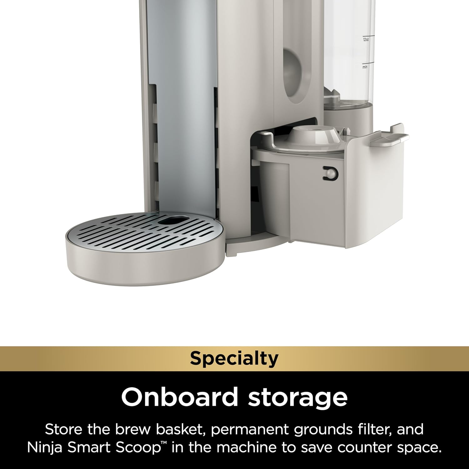 Ninja PB051ST Pod & Grounds Specialty Single-Serve Coffee Maker, K-Cup Pod Compatible, Brews Grounds, Stone 8 Ninja PB051ST Pod & Grounds Specialty Single-Serve Coffee Maker, K-Cup Pod Compatible, Brews Grounds, Stone