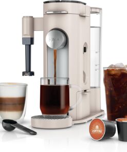 Ninja PB055AST Pod & Grounds Coffee Maker XL Single-Serve, K-Cup Pod Compatible, Brews Grounds, Stone
