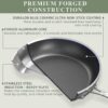 Nuwave 9pc Cookware Set Healthy Duralon Blue Ceramic Nonstick Coated, Diamond Infused Scratch-Resistant, PFAS Free, Oven Safe, Induction Ready & Evenly Heats, Tempered Glass Lids & Stay-Cool Handle, Cool Gray
