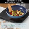 Nuwave 9pc Cookware Set Healthy Duralon Blue Ceramic Nonstick Coated, Diamond Infused Scratch-Resistant, PFAS Free, Oven Safe, Induction Ready & Evenly Heats, Tempered Glass Lids & Stay-Cool Handle