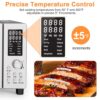 Nuwave Bravo Air Fryer Toaster Smart Oven, 10-in-1 Countertop Convection, 1800 Watts, 21-Qt Capacity, 50°-450°F Temp Controls, Top and Bottom Heater Adjustments 0%-100%, PFAS Free, Stainless Steel