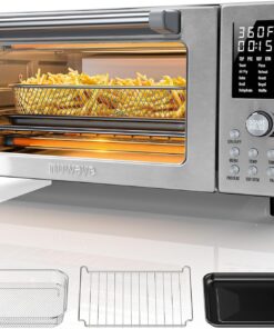 Nuwave Bravo Pro Convection Air Fryer Toaster Oven Combo, 2025 New and Improved, 10-in-1, 50°-450°F Temp Controls, Quick & Even Crisp Technology, 21Qt Capacity, Stainless Steel, PFAS Free