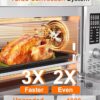 Nuwave Bravo Pro Smart 21QT Toaster Oven Air Fryer Combo, Convection Oven Countertop, 10 functions all in 1, with even & quick crisp technology, 50-450°F, 1800W, Stainless Steel