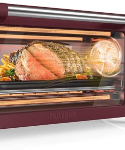 Nuwave Bravo Pro Smart Air Fryer Toaster Oven Combo, 12-in-1 Functions with Quicker & Even Crisp Technology, 1800W, 50-450°F, PFAS-Free, 21QT, Cinnamon