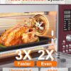 Nuwave Bravo Pro Smart Air Fryer Toaster Oven Combo, 12-in-1 Functions with Quicker & Even Crisp Technology, 1800W, 50-450°F, PFAS-Free, 21QT, Cinnamon