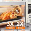Nuwave Bravo Pro Smart Air Fryer Toaster Oven Combo, Airfryer Convection Oven Countertop, 10-in-1 Functions with Quicker & Even Crisp Technology, 1800W, 50-450°F, PFAS-Free, 21QT, Vanilla Cream