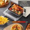Nuwave Bravo Pro Smart Air Fryer Toaster Oven Combo, Airfryer Convection Oven Countertop, 10-in-1 Functions with Quicker & Even Crisp Technology, 1800W, 50-450°F, PFAS-Free, 21QT, Vanilla Cream
