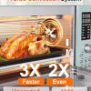 Nuwave Bravo Pro Smart Air Fryer Toaster Oven Combo, Airfryer Convection Oven Countertop, 12-in-1 Functions with Quicker & Even Crisp Technology, 1800W, 50-450°F, PFAS-Free, 21QT, Mint