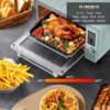 Nuwave Bravo Pro Smart Air Fryer Toaster Oven Combo, Airfryer Convection Oven Countertop, 12-in-1 Functions with Quicker & Even Crisp Technology, 1800W, 50-450°F, PFAS-Free, 21QT, Mint