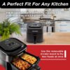 Nuwave Brio 6-Quart Digital Air Fryer Including Non-Stick Baking Pan and Stainless-Steel Cooking Rack (6-Quart + Gourmet Kit), Black