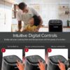 Nuwave Brio 6-Quart Healthy Digital Smart Air Fryer with Probe One-Touch Digital Controls, Advanced Cooking Functions, Removable Divider Insert & Grill Pan (NEW ACCESSORY),Black