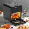 Nuwave Brio Air Fryer Oven, 15.5Qt X-Large Family Size, SS Rotisserie Basket &Skewer-Kit, Reversible Ultra Non-Stick Grill/Griddle Plate, Powerful 1800W, Integrated Smart Thermometer,Black