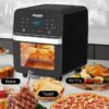 Nuwave Brio Air Fryer Oven, 15.5Qt X-Large Family Size, SS Rotisserie Basket &Skewer-Kit, Reversible Ultra Non-Stick Grill/Griddle Plate, Powerful 1800W, Integrated Smart Thermometer,Black