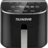 Nuwave Brio Plus 8 Qt Air Fryer, PFAS Free, New & Improved, Digital Touch Screen, Cool White Display, 50°F~400°F in Precise 5°, 5 Cook Functions, 100 Presets & 50 Memory, 3 Wattages 700, 1500, 1800