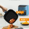 Nuwave Brio Plus 8 Qt Air Fryer, PFAS Free, New & Improved, Digital Touch Screen, Cool White Display, 50°F~400°F in Precise 5°, 5 Cook Functions, 100 Presets & 50 Memory, 3 Wattages 700, 1500, 1800, Cozy Blue