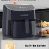 Nuwave Brio Plus 8 Qt Air Fryer, PFAS Free, New & Improved, Digital Touch Screen, Cool White Display, 50°F~400°F in Precise 5°, 5 Cook Functions, 100 Presets & 50 Memory, 3 Wattages 700, 1500, 1800, Deep Blue
