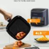 Nuwave Brio Plus 8 Qt Air Fryer, PFAS Free, New & Improved, Digital Touch Screen, Cool White Display, 50°F~400°F in Precise 5°, 5 Cook Functions, 100 Presets & 50 Memory, 3 Wattages 700, 1500, 1800, Deep Blue