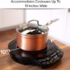 Nuwave Diamond Induction Cooktop, New & Improved Electric Burner with Probe, 91 Temps 50°F to 500°F, 6.5” Heating Coil, Shatter-Proof Ceramic Glass, 3 Wattage Settings, Ideal for Dorms, RVs & Apts