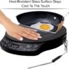 Nuwave Diamond Induction Cooktop, New & Improved Electric Burner with Probe, 91 Temps 50°F to 500°F, 6.5” Heating Coil, Shatter-Proof Ceramic Glass, 3 Wattage Settings, Ideal for Dorms, RVs & Apts