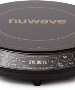 Nuwave Gold Pro Precision Induction Cooktop, Large 8” Heating Coil, 12” Heat-Resistant Cooking Surface, Adjustable Wattages,100°F to 575°F, Portable, Built-In Safety Auto Shut Off
