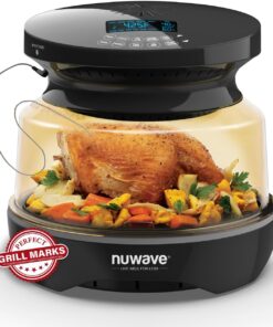 Nuwave Infra-Red Primo Grill Oven, Integrated Smart Thermometer, Nonstick Grill Bottom & Convection Top for Surround Cooking, Cook Fresh or Frozen, Durable Power Dome Included
