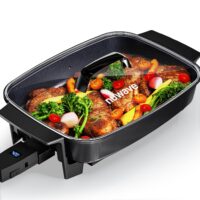Nuwave Medley XL Digital Electric Skillet, Family Size Griddle w/Glass Lid, 2025 New & Improved Precision Heating, 100°-425°F, PFAS Free G11 Nonstick Ceramic Coating, Portable Hot Plate, 7qt Capacity, Black