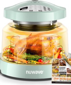 Nuwave Oven Pro Plus Air Fryer, Infra-Red Countertop, 2025 Advanced Convection, No Defrosting or Preheating, Cook Fresh or Frozen, Durable Power Dome, 100 Presets & 50 Memory, PFAS Free, Mint Green