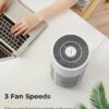 Nuwave Oxypure Air Purifiers 3XL H13 HEPA Filter for Home Bedroom, 17dB, 360° Air Intake, Removal to 0.1 Micron Smoke Dust Pollen Pet Hair Odor, Air Quality Sensor, Energy Star