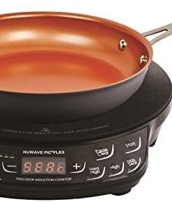 Nuwave PIC Flex with 9-inch Anodized Duralon, Non-Stick Fry Pan, Portable, Powerful Induction Cooktop, 6.5-Inch Heating Coil