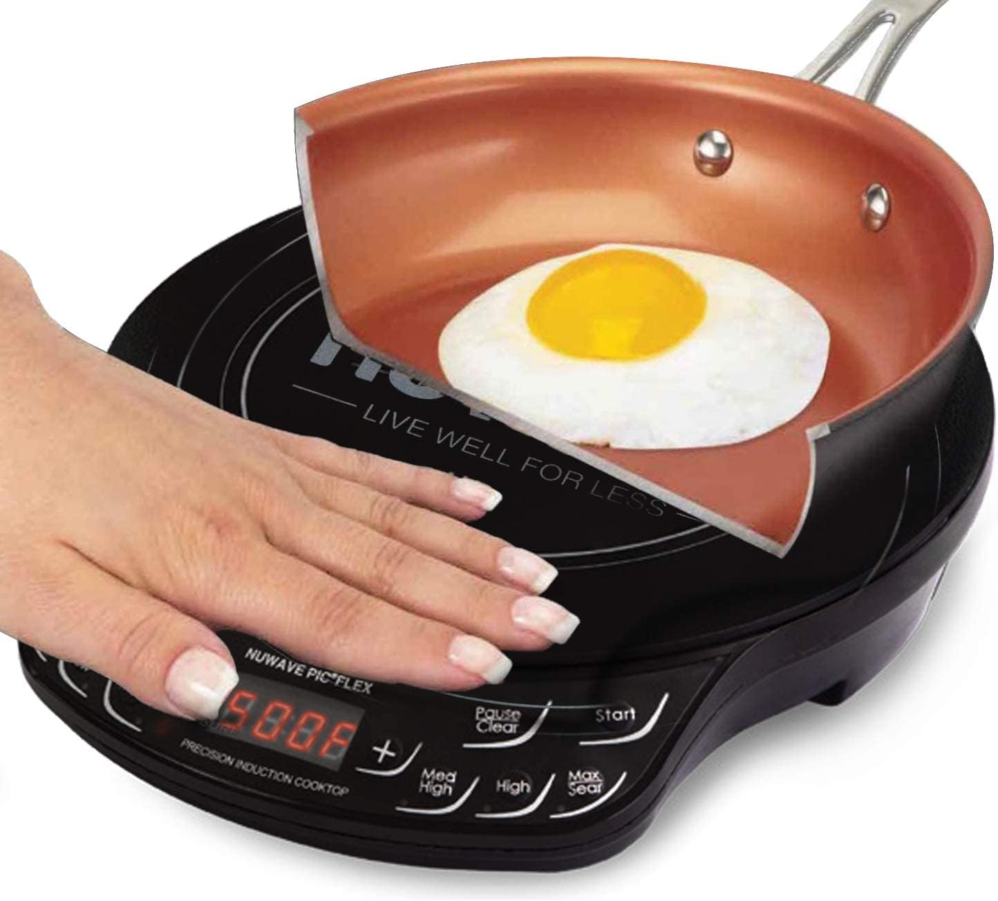 Nuwave PIC Flex with 9-inch Anodized Duralon, Non-Stick Fry Pan, Portable, Powerful Induction Cooktop, 6.5-Inch Heating Coil23 Nuwave PIC Flex with 9-inch Anodized Duralon, Non-Stick Fry Pan, Portable, Powerful Induction Cooktop, 6.5-Inch Heating Coil