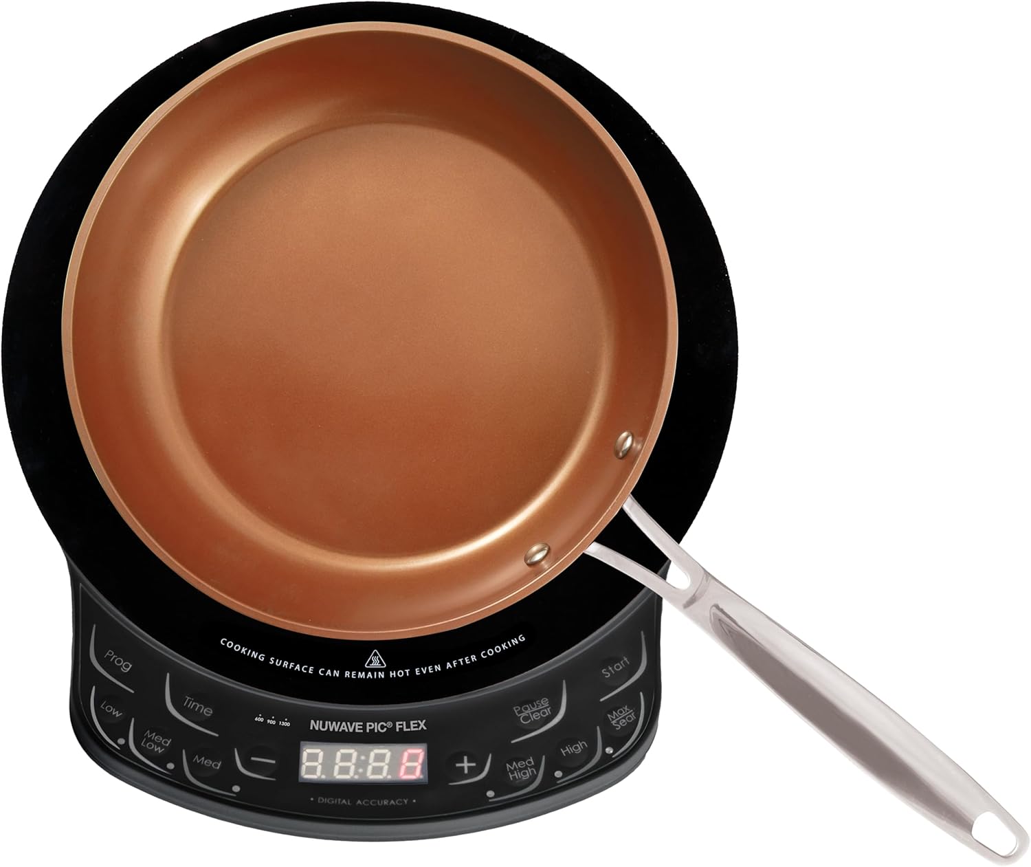 Nuwave PIC Flex with 9-inch Anodized Duralon, Non-Stick Fry Pan, Portable, Powerful Induction Cooktop, 6.5-Inch Heating Coil9 Nuwave PIC Flex with 9-inch Anodized Duralon, Non-Stick Fry Pan, Portable, Powerful Induction Cooktop, 6.5-Inch Heating Coil