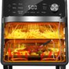 Nuwave Plug-In Grill Air Fryer Oven Combo w/Sheath Heaters, Authentic Char Flavor, 2024 New Convection System, 2X More Even, 100 Presets, Smarter Probe, 50-550°F, Stainless Steel