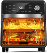 Nuwave Plug-In Grill Air Fryer Oven Combo w/Sheath Heaters, Authentic Char Flavor, 2024 New Convection System, 2X More Even, 100 Presets, Smarter Probe, 50-550°F, Stainless Steel