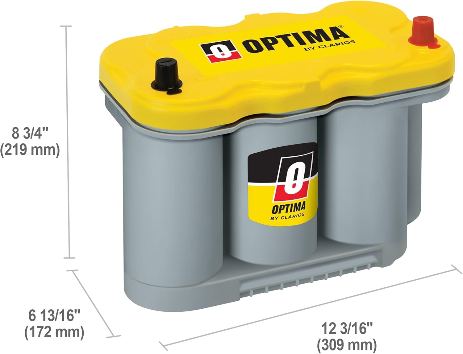 OPTIMA Batteries High Performance D27F YellowTop Dual Purpose Sealed AGM Car, Truck and SUV Battery, 830 CCA, Maintenance Free, Versitile Mounting1 OPTIMA Batteries High Performance D27F YellowTop Dual Purpose Sealed AGM Car, Truck and SUV Battery, 830 CCA, Maintenance Free, Versitile Mounting