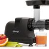 Omega Cold Press Juicer Machine, All-in-One Nutrition System for Vegetable and Fruit Juice, Nut Butter, Baby Food, Pasta and Sorbets, Triple-Stage 80-RPM Slow Masticating Juicer, 200-Watts, Black