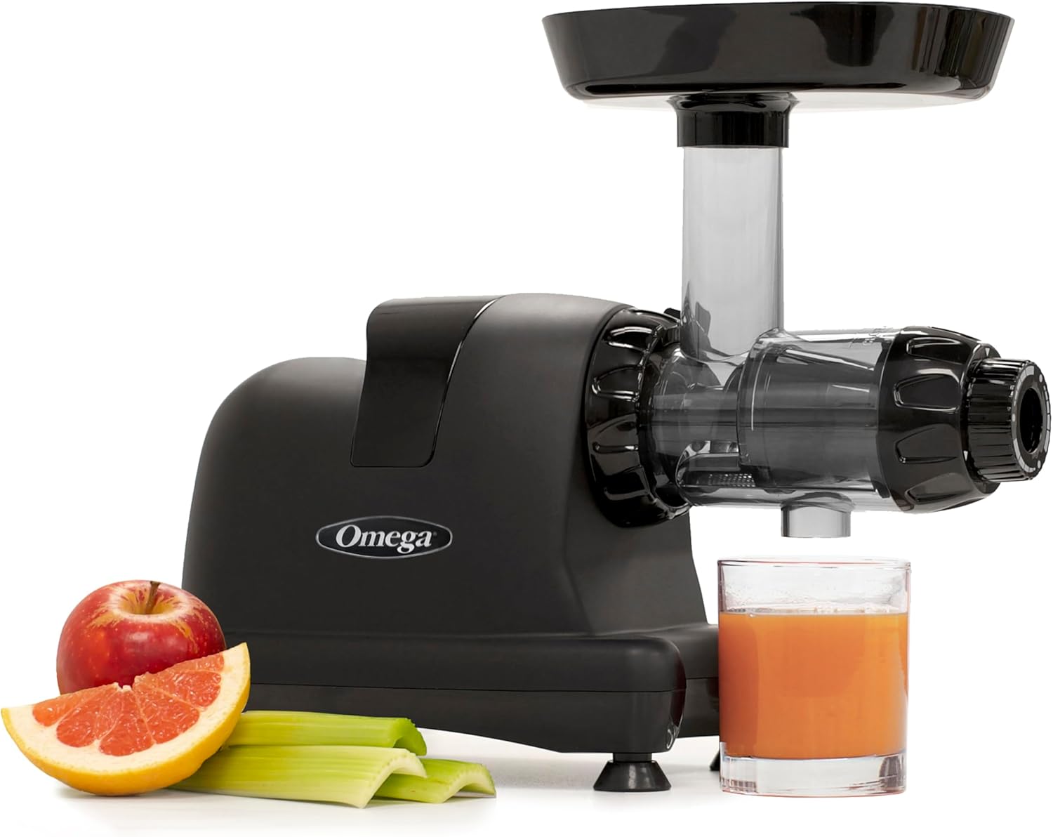 Omega Cold Press Juicer Machine, All-in-One Nutrition System for Vegetable and Fruit Juice, Nut Butter, Baby Food, Pasta and Sorbets, Triple-Stage 80-RPM Slow Masticating Juicer, 200-Watts, Black Omega Cold Press Juicer Machine, All-in-One Nutrition System for Vegetable and Fruit Juice, Nut Butter, Baby Food, Pasta and Sorbets, Triple-Stage 80-RPM Slow Masticating Juicer, 200-Watts, Black