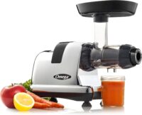 Omega Cold Press Juicer Machine, Vegetable and Fruit Juice Extractor and Nutrition System Makes Nut Milks Baby Food and Sorbets, Triple-Stage 80-RPM Slow Masticating Juicer, 200-Watts, Chrome