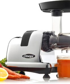 Omega Cold Press Juicer Machine, Vegetable and Fruit Juice Extractor and Nutrition System Makes Nut Milks Baby Food and Sorbets, Triple-Stage 80-RPM Slow Masticating Juicer, 200-Watts, Chrome