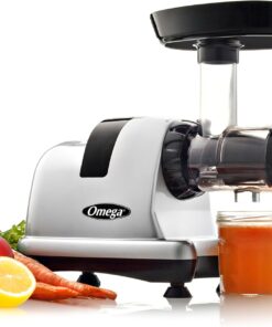 Omega Cold Press Juicer Machine, Vegetable and Fruit Juice Extractor and Nutrition System Makes Nut Milks Baby Food and Sorbets, Triple-Stage 80-RPM Slow Masticating Juicer, 200-Watts, Silver