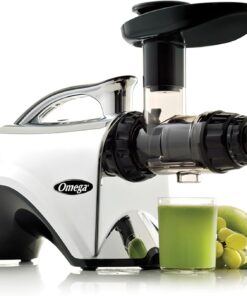 Omega Juicer Premium Vegetable and Fruit Juice Extractor and Nutrition System Makes Nut Milks Baby Food and Sorbets, Adjustable Pressure Settings 80-RPM Slow Masticating Juicer, 150-Watts, Silver