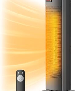 PELONIS Oscillating Ceramic Tower Indoor Space Heater for Home with Oscillation, Programmable Thermostat & ECO Mode, 12H Timer & Remote Control, Safety Protection, 23 Inches, 1500W, PHF15RSAPH23