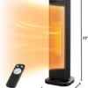 PELONIS Oscillating Ceramic Tower Indoor Space Heater for Home with Oscillation, Programmable Thermostat & ECO Mode, 12H Timer & Remote Control, Safety Protection, 23 Inches, 1500W, PHF15RSAPH23